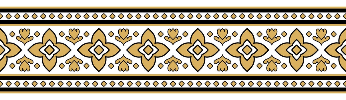 Ethnic Floral Border Design Indian Pattern. vector