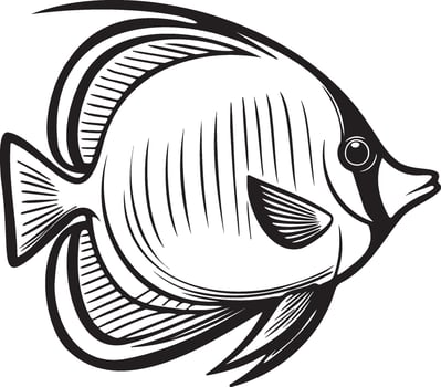 Emperor Angelfish Illustration. vector