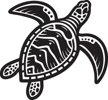 Sea Turtle Cartoon Illustration. vector