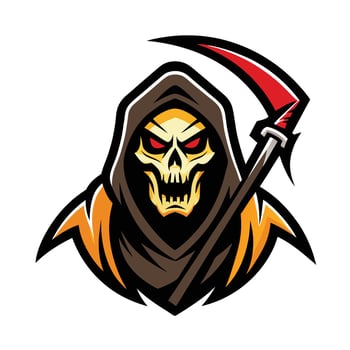 Minimalist Grim Reaper Mascot Concept Illustration vector