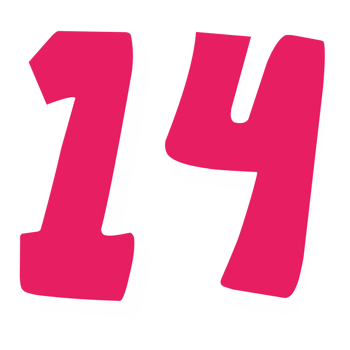 fourteen pink number png