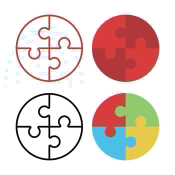 Circular Puzzle Set vector