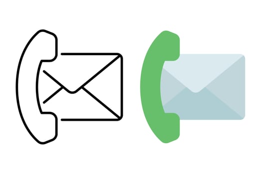 Phone With Email Flat And Outline vector