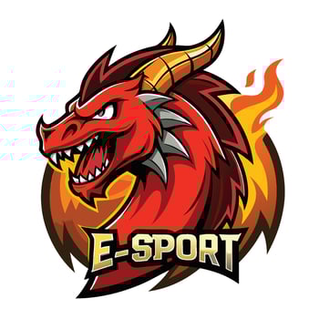 Fiery Dragon eSport Logo A Symbol of Power and Flames vector