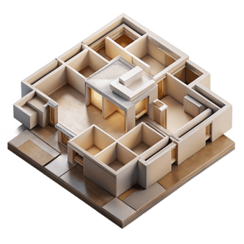 dramatic artistic Abstract Building Floor Plan Isolated detailed png