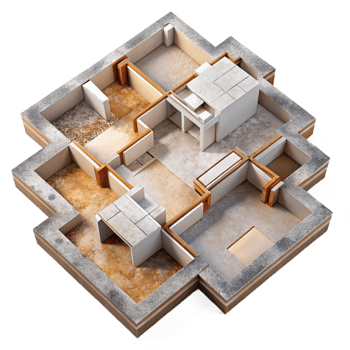 vibrant creative Abstract Building Floor Plan Isolated 4K png