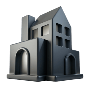 extraordinary creative Abstract Building Silhouette Dark Grey Isolated 4K png