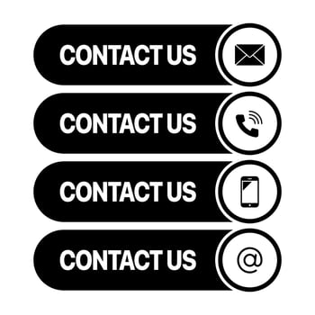 Contact Us Oval Buttons Set vector