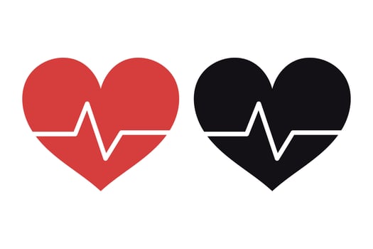 Heartbeat With Heart vector