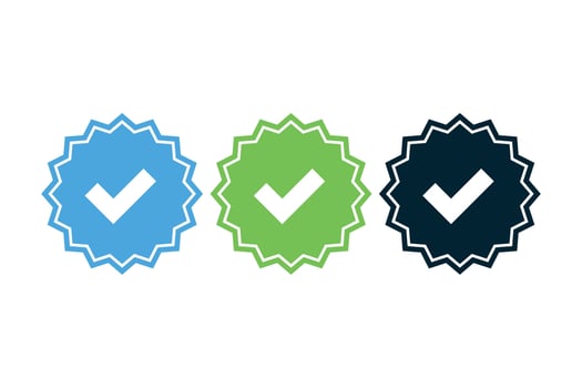 Check Marks Set Outlined Stickers vector