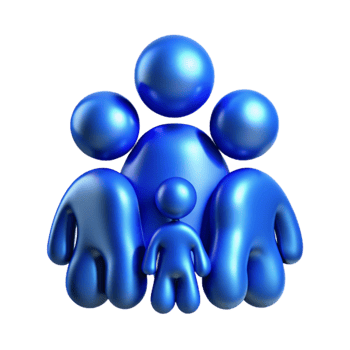 beautiful modern Abstract Family Silhouette in Blue Cutout genuine png