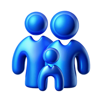extraordinary classic Abstract Family Silhouette in Blue Cutout high resolution png