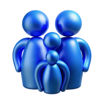 magnificent contemporary Abstract Family Silhouette in Blue Cutout authentic png