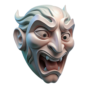 beautiful abstract Abstract Fear Mask Isolated Three Quarter View detailed png