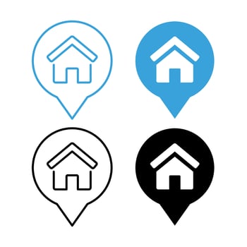 Home Location Pin Set vector