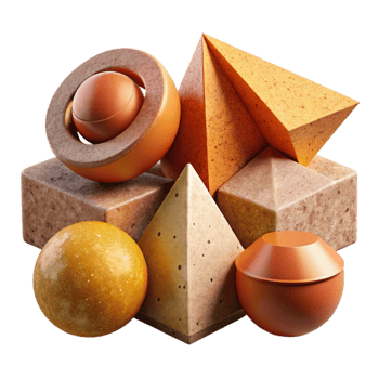 wonderful artistic Abstract Geometric Shapes with Gradient Colors Isolated professional png