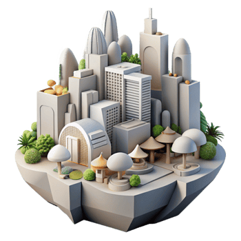wonderful creative Abstract Nature Inspired Cityscape Isolated exclusive png