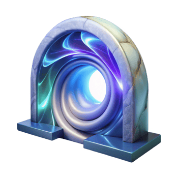 vibrant contemporary Abstract Portal Swirling Light Transparent Background genuine png