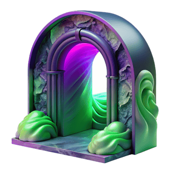 extraordinary abstract Abstract Portal with Purple and Green Hues Transparent Background premium png