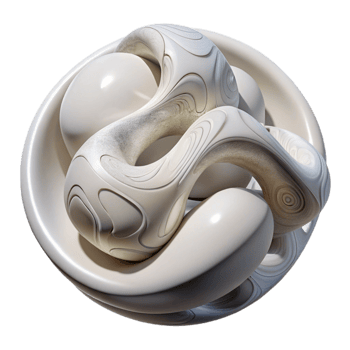 elegant modern Abstract Sculpture Contemporary White Transparent Background premium png