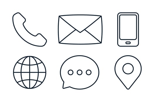 Contact Us Set Line Style vector