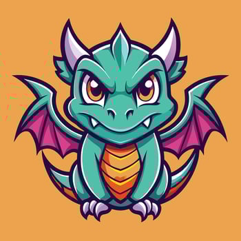 Illustration of a Cute Baby Dragon Mascot Cartoon Character vector