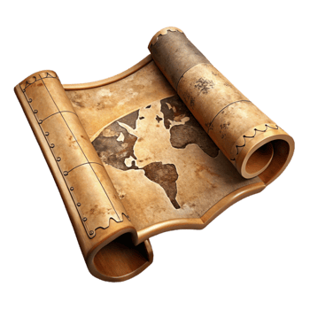 beautiful artistic Antique Map Isolated with Aged Texture professional png