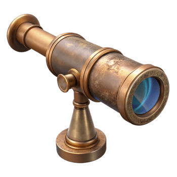 extraordinary minimalist Antique Telescope Brass Finish Transparent Background original png