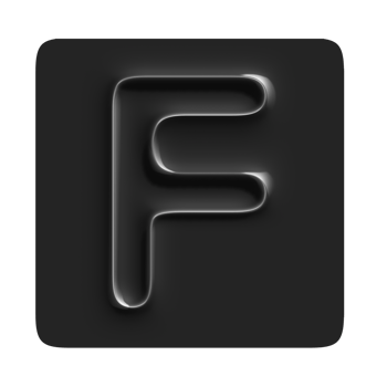 A black and white logo with a letter f png