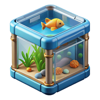impressive vintage Aquaponics Fish Tank Illustration Detailed View Transparent Background exclusive png