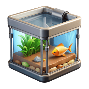stunning contemporary Aquaponics Fish Tank Illustration Detailed View Transparent Background high quality png