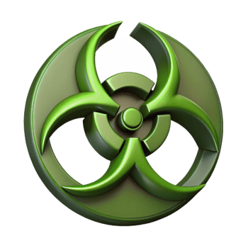 beautiful creative Army Green Synthetic Biohazard Symbol Cutout Element premium png