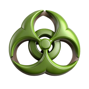 dramatic abstract Army Green Synthetic Biohazard Symbol Cutout Element premium png