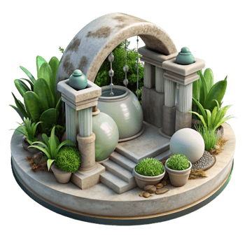 serene abstract Artificial Gravity Garden Cutout original png