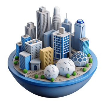 elegant artistic Artificial Intelligence for Urban Resilience Transparent Background detailed png