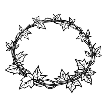 Circular ivy wreath design nature inspired frame for decorative and artistic use vector