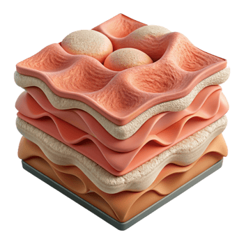 dramatic abstract Artificial Tissue Sample Layered Structure Isolated high resolution png