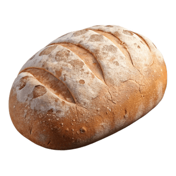 dramatic rustic Artisan Bread Loaf Crusty Texture Transparent Background high quality png
