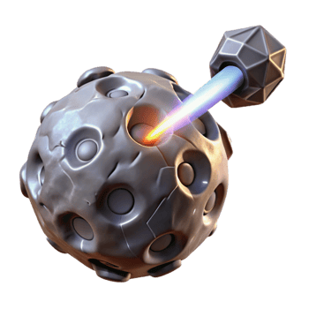 extraordinary creative Asteroid Mining Laser Isolated with Beam Effect detailed png
