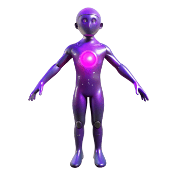 beautiful vintage Astral Projection Figure Purple Aura Cutout Element premium png