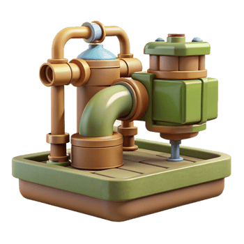 extraordinary minimalist Automated Irrigation System Side View Isolated premium png