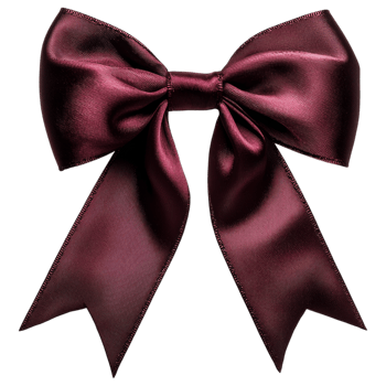 deep burgundy satin ribbon bow with elegant and luxurious appearance png