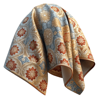 vibrant minimalist Batik Fabric with Traditional Pattern Transparent Background original png