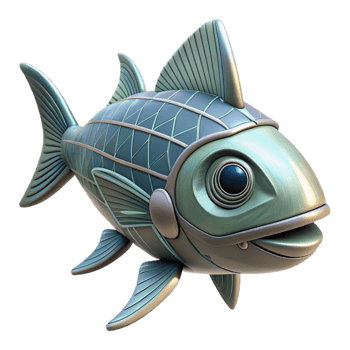 dramatic rustic Bio Cybernetic Fish Streamlined Body Cutout authentic png