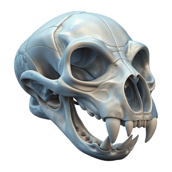 stunning modern Bio Cybernetic Mammal Skull Profile View Transparent professional png