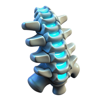 beautiful minimalist Bio Cybernetic Spine Backlit Isolated Element premium png