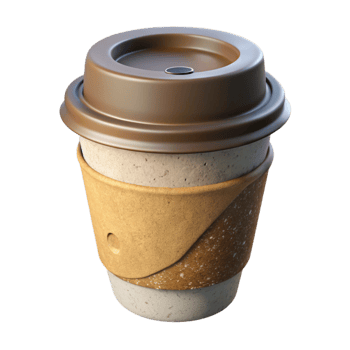 vibrant classic Biodegradable Coffee Cup Front View Cutout high resolution png