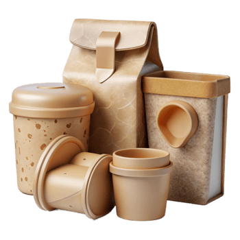 vibrant artistic Biodegradable Packaging Materials Set Transparent Background high resolution png