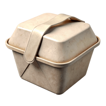 beautiful rustic Biodegradable Takeout Container Flat Lay Cutout high resolution png