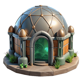 serene abstract Biodome Entrance Transparent Background high resolution png